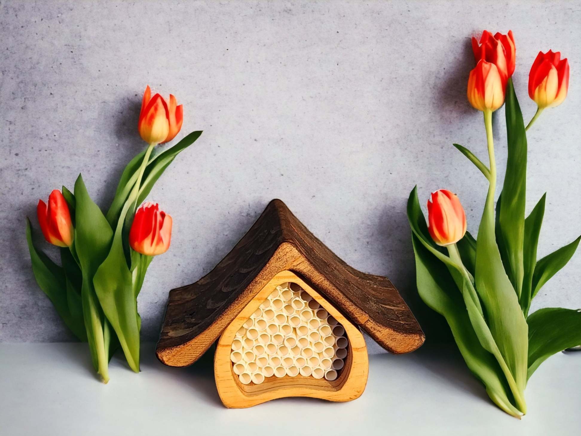 🐝Colored Handcrafted Mason Bee Hotel for a Sustainable Garden🏡