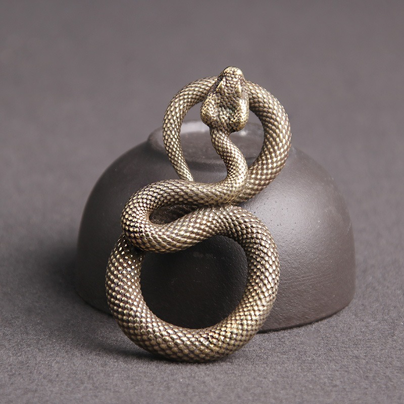 🐍Antique And Old Brass Coil Snake Pendant🐍