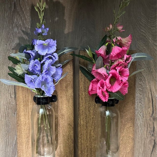 Rustic Wood Glass Farmhouse Wall Vase（