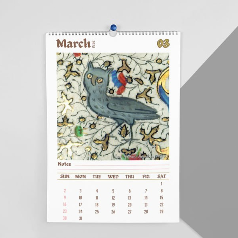 🦉Vintage Owl Drawing Calendar📆