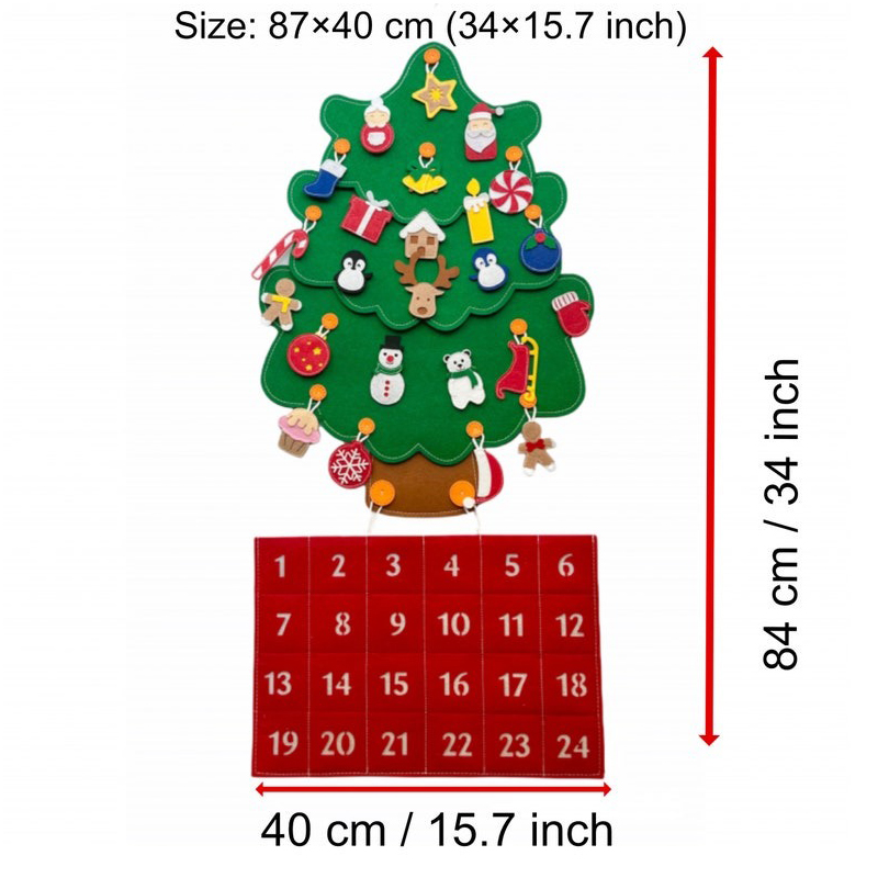 🎄Christmas tree & Advent Calendar felt handmade📆