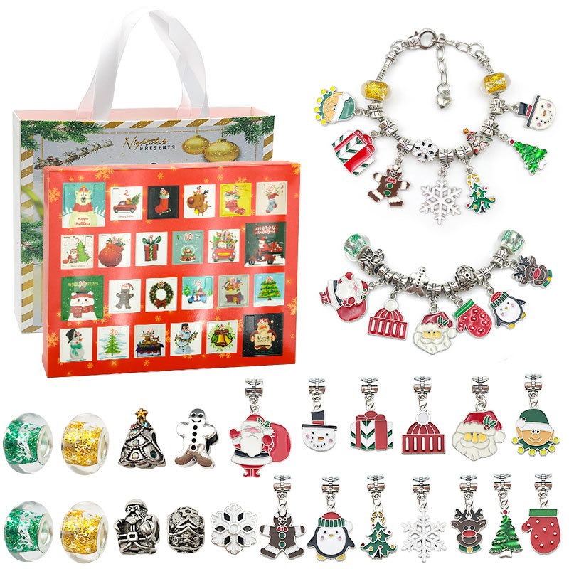 🎅HOT SALE🎅24 Pcs DIY Christmas Advent Calendar Bracelets Set