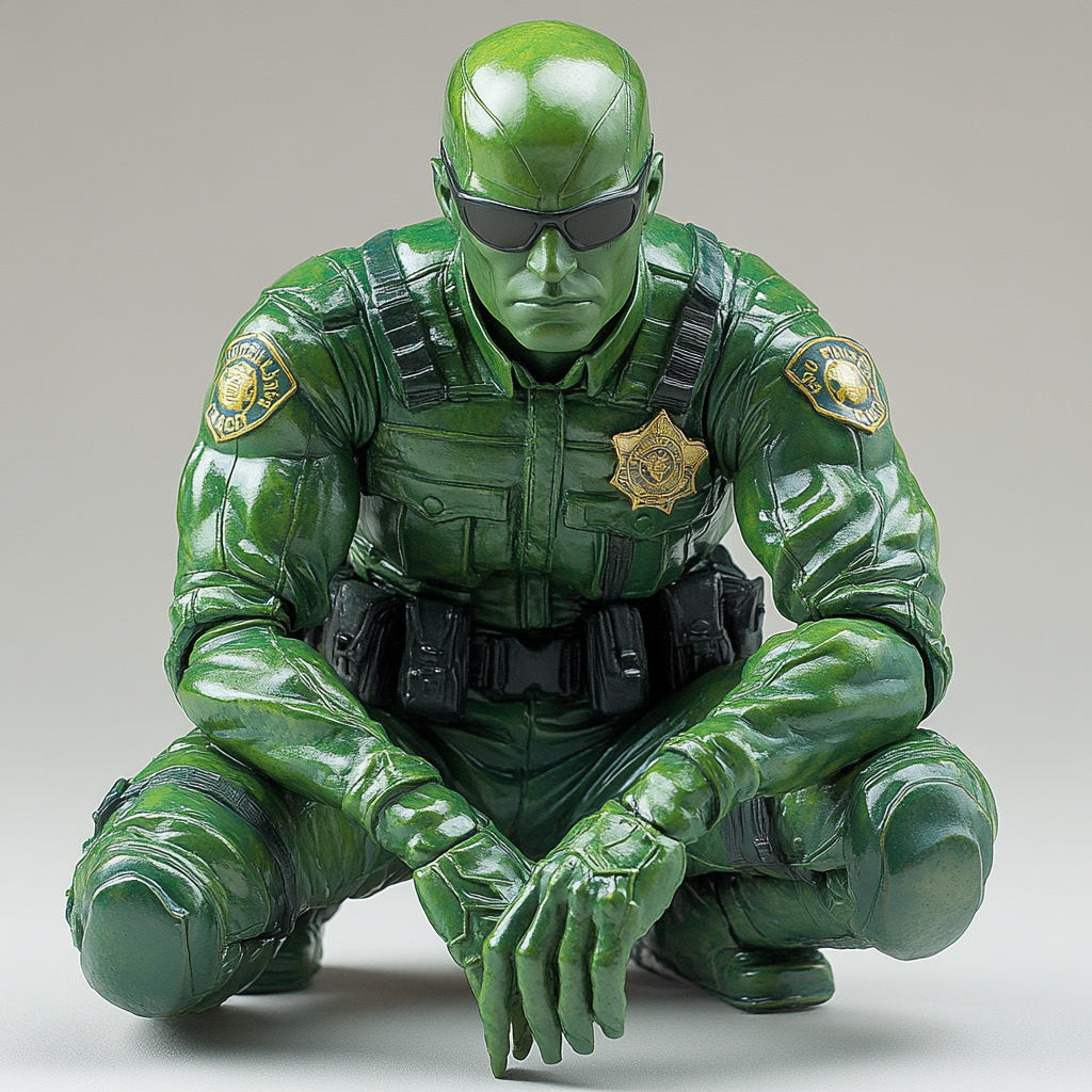 Green Police Style & Action Series Figures(4 Pcs)