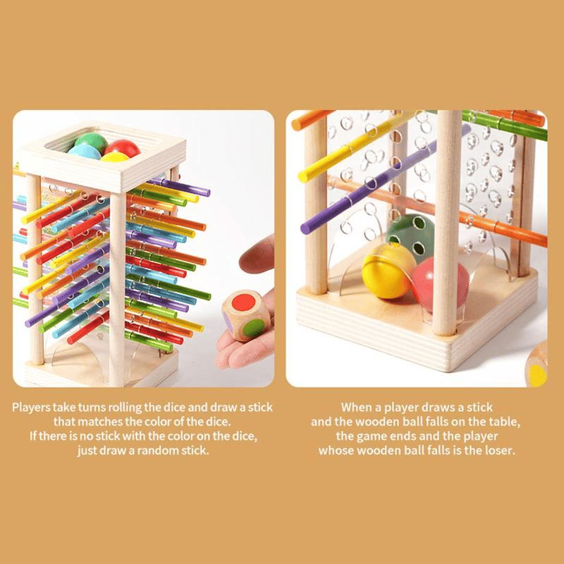 🔥Wooden Stick Game | Colorful Educational Toy for Kids | Cognitive Development & Focus Training | Dual-level Puzzles & Mixed Color Sticks✨