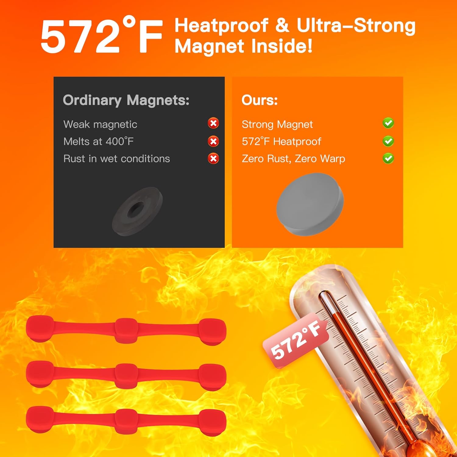 Air Fryer Magnets - Anti-Burn Parchment Paper Silicone Buckles