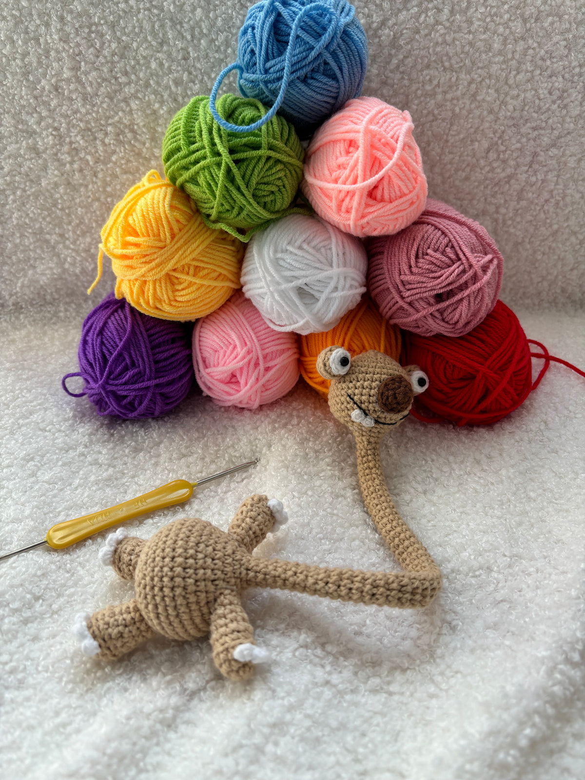 DIY Crochet Sloth Bag Charm Pattern