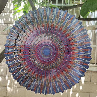 Neon Glowing Mandala Wind Spinner - Stunning 3D Effect