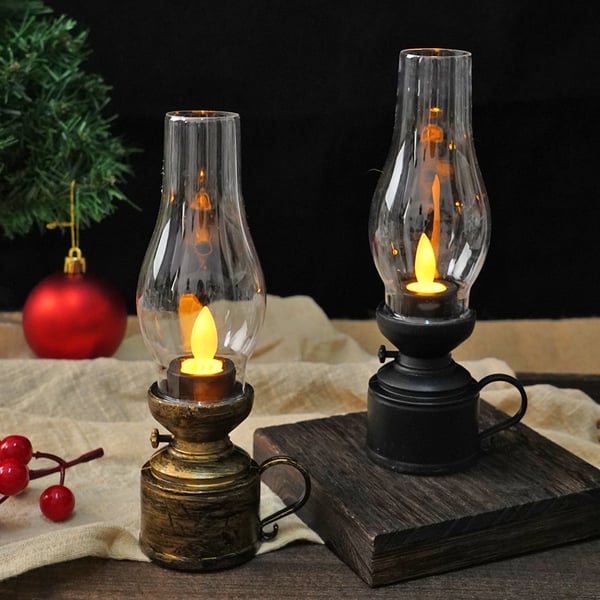 ✨🔥LED Vintage Kerosene Lamp Electronic Swing Candle