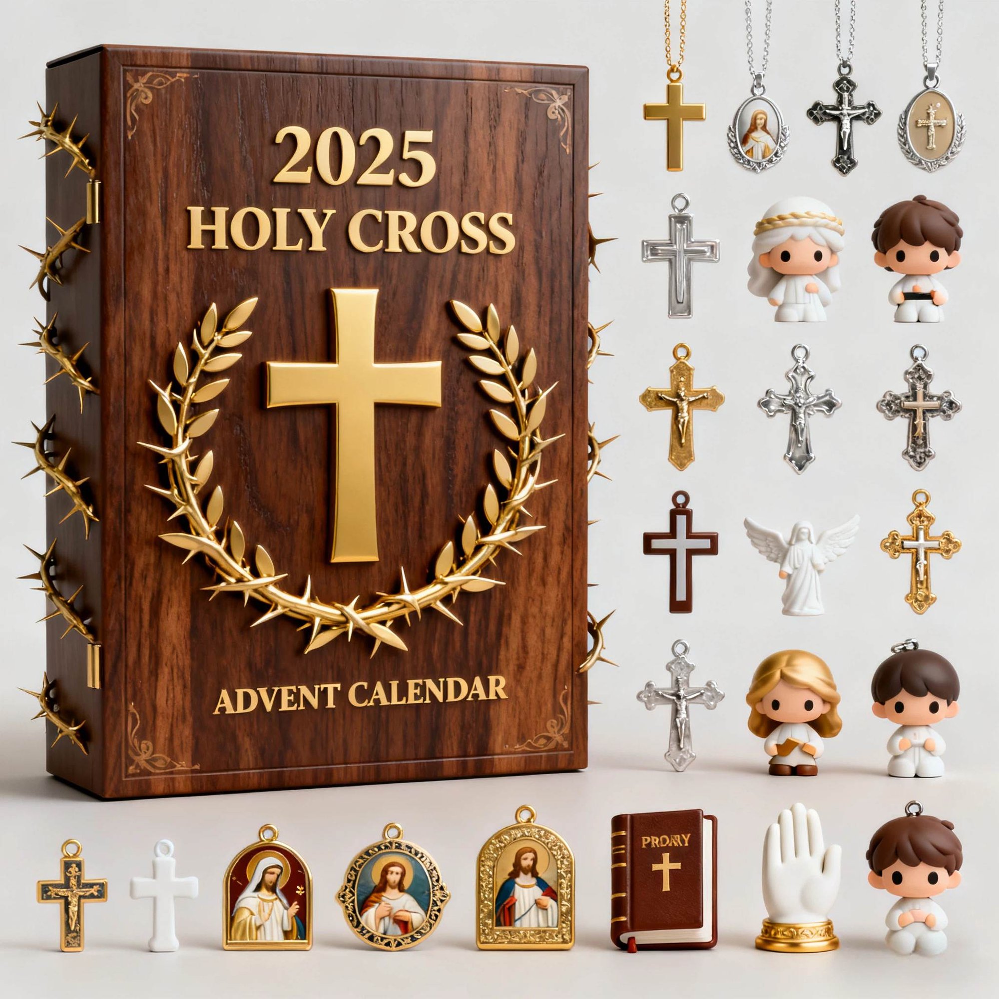 🎁LAST DAY 50% OFF-✝️ 2025 Holy Cross Advent Calendar – 24 Days of Faith & Blessings