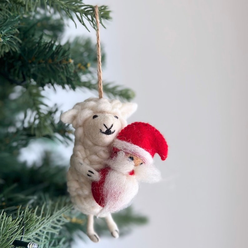 Cute Felt Sheep Christmas Ornament
