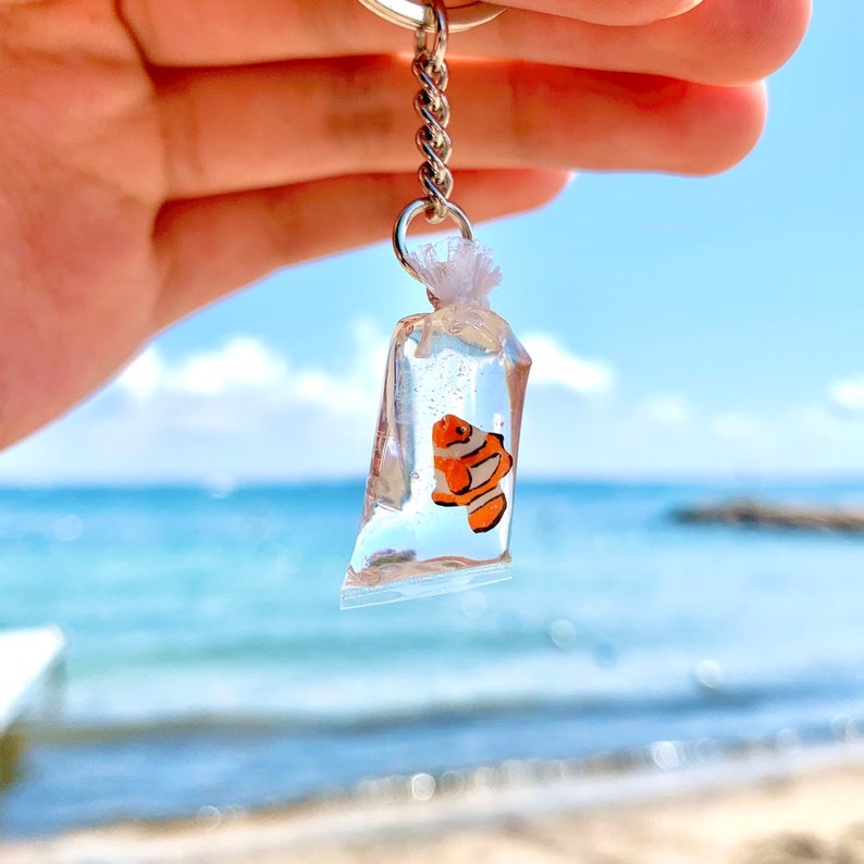 🐠Goldfish Koi Fish in Bag Resin Keychain