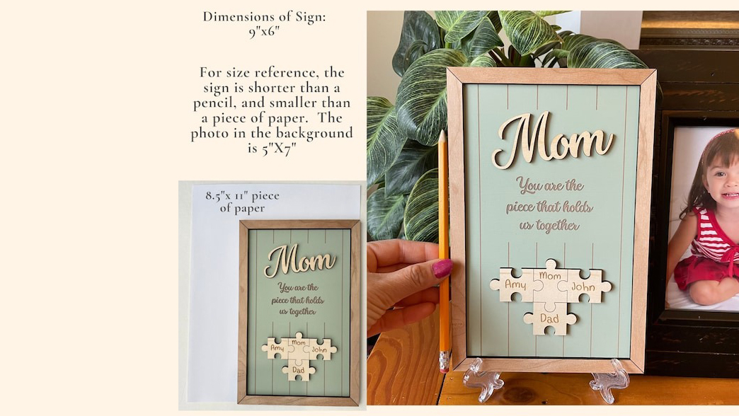 🎁Gift for Mother's day🎁Custom Carved Wood Puzzle Frame