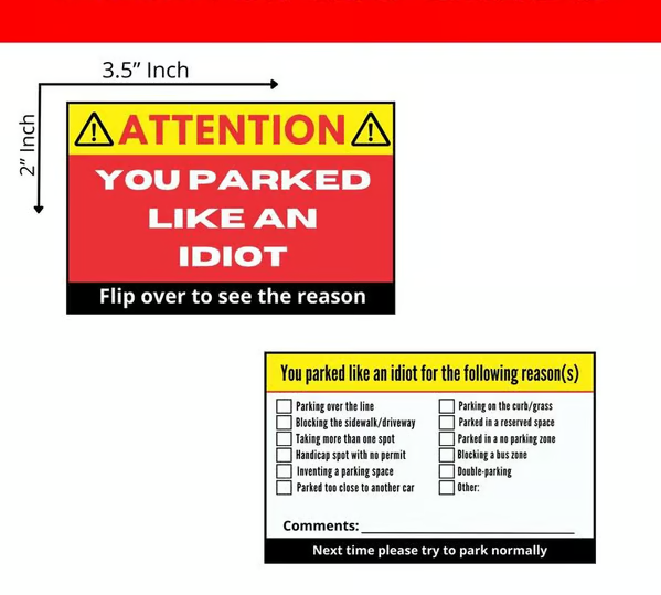 🔥Hot Sale 49%OFF - You Parked Like an Id10t Cards(1 Pack 50 Pcs)