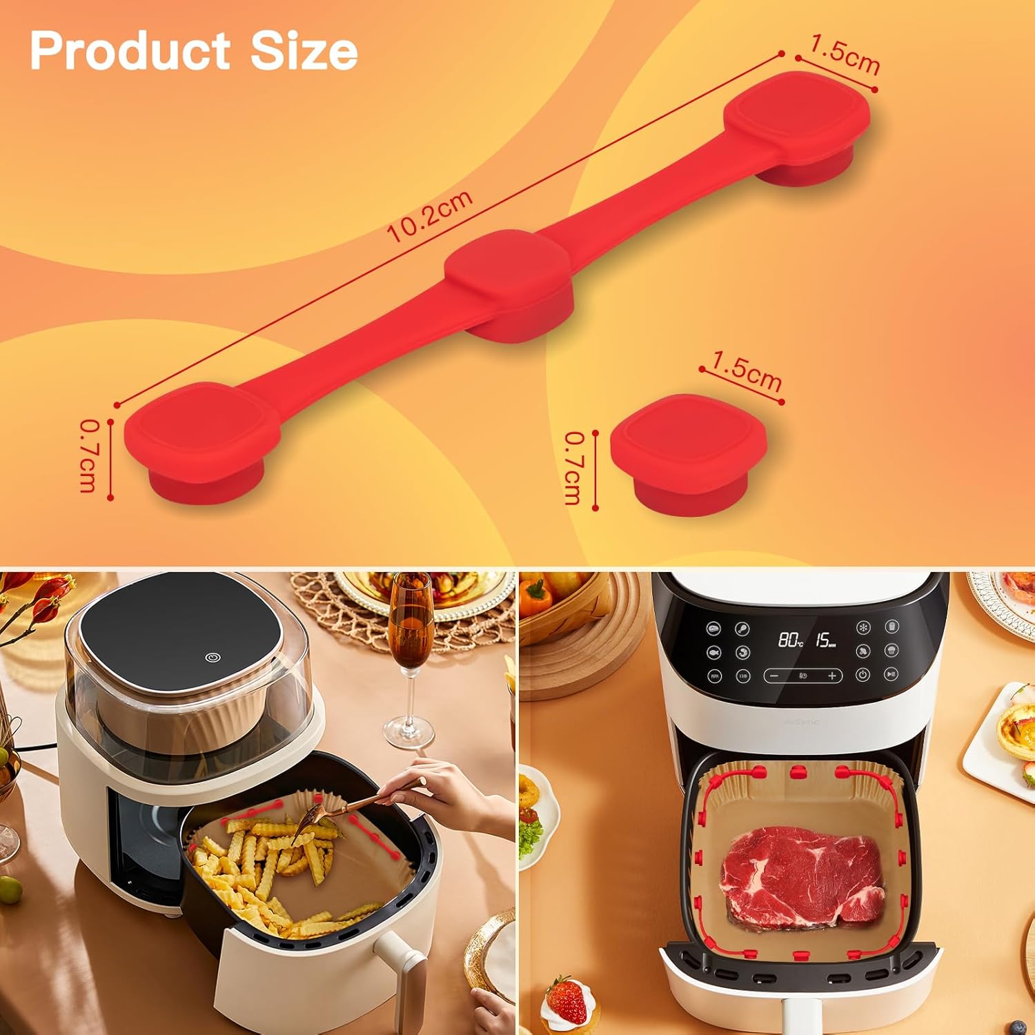 Air Fryer Magnets - Anti-Burn Parchment Paper Silicone Buckles
