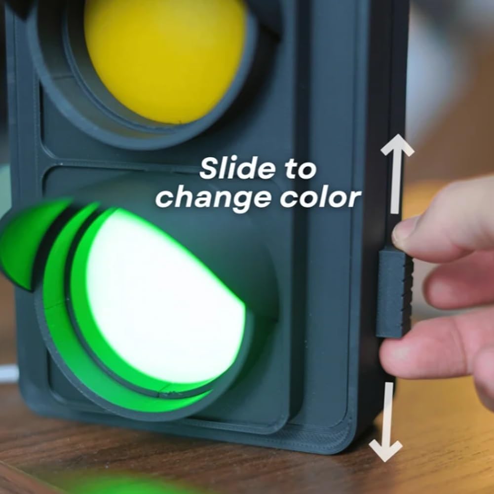 3D Printed Desk Traffic Light | Social Signal Busy Indicator for Home Office