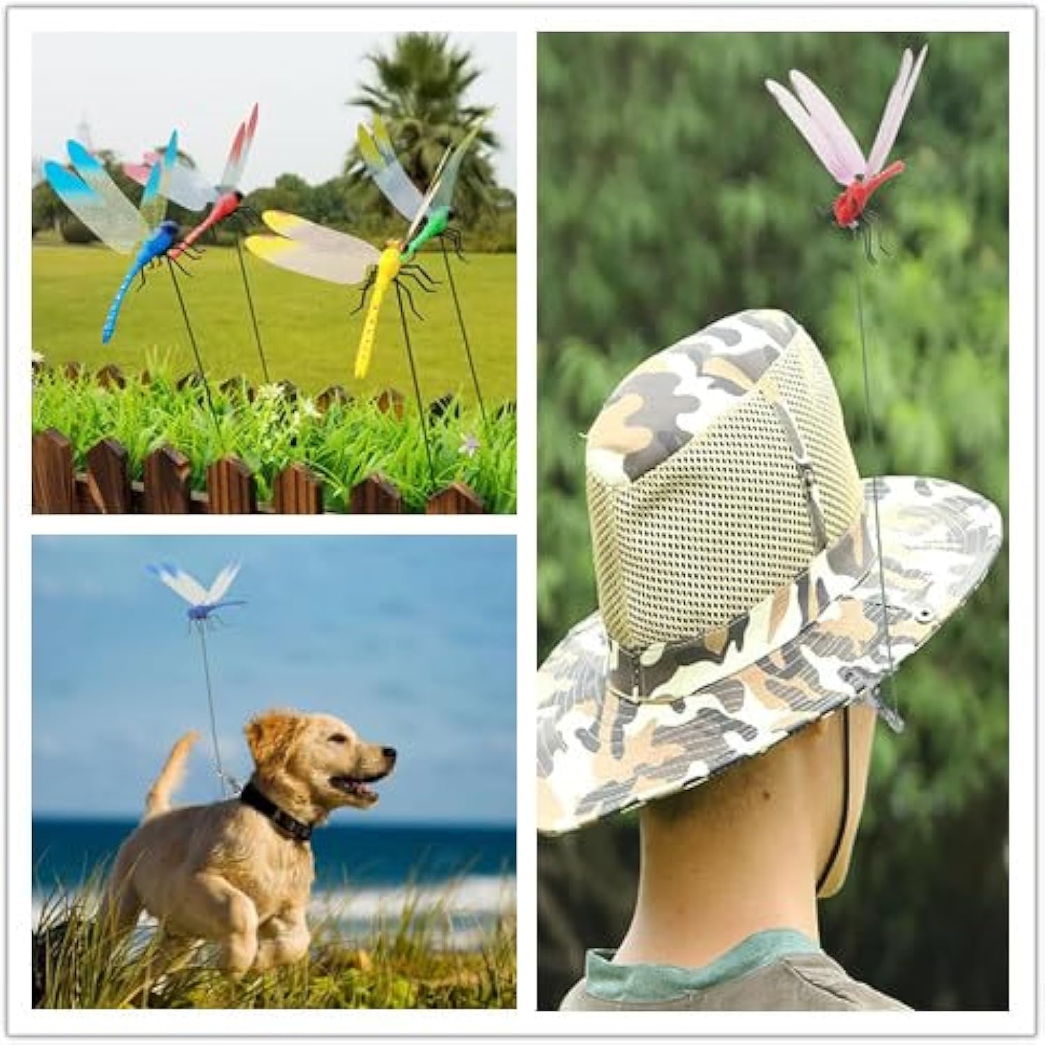 8 Pack 3D Dragonfly Clips – Garden Decor & Natural Fly Deterrent