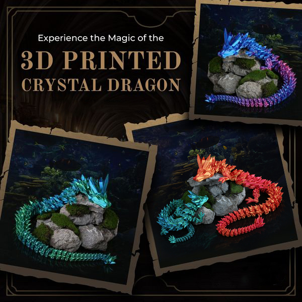 🐉3D-Printed Articulated Crystal Dragon