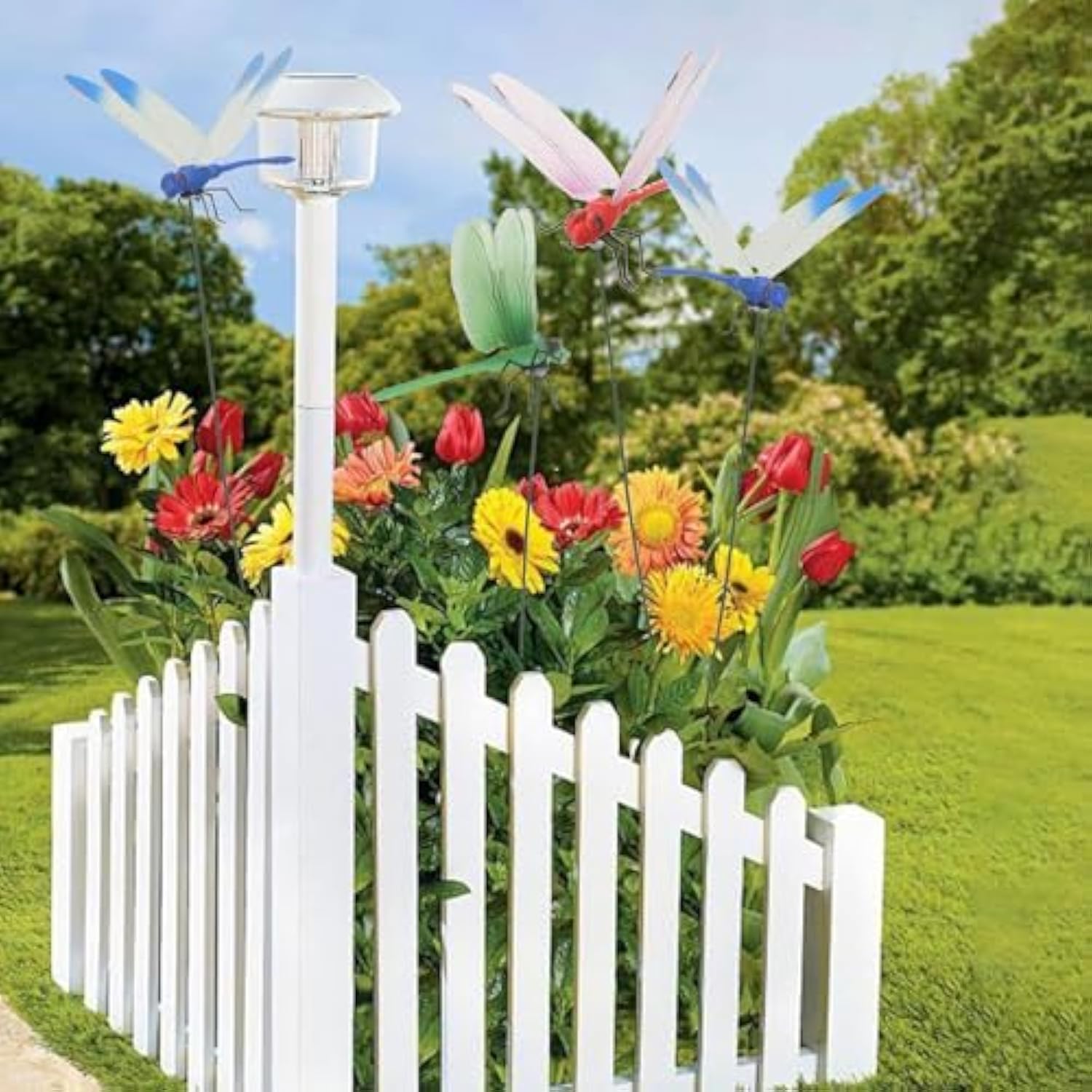 8 Pack 3D Dragonfly Clips – Garden Decor & Natural Fly Deterrent
