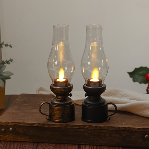 ✨🔥LED Vintage Kerosene Lamp Electronic Swing Candle