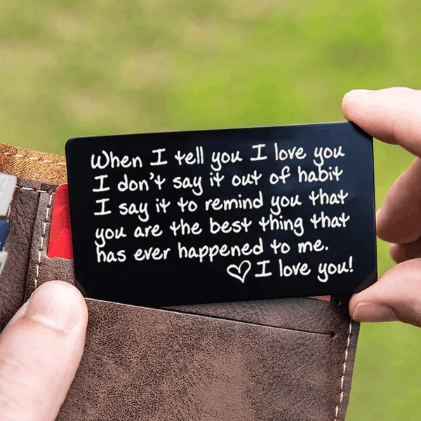 🌹Valentine's Day Pre-Sale💝I Love You Engraved Metal Wallet Card