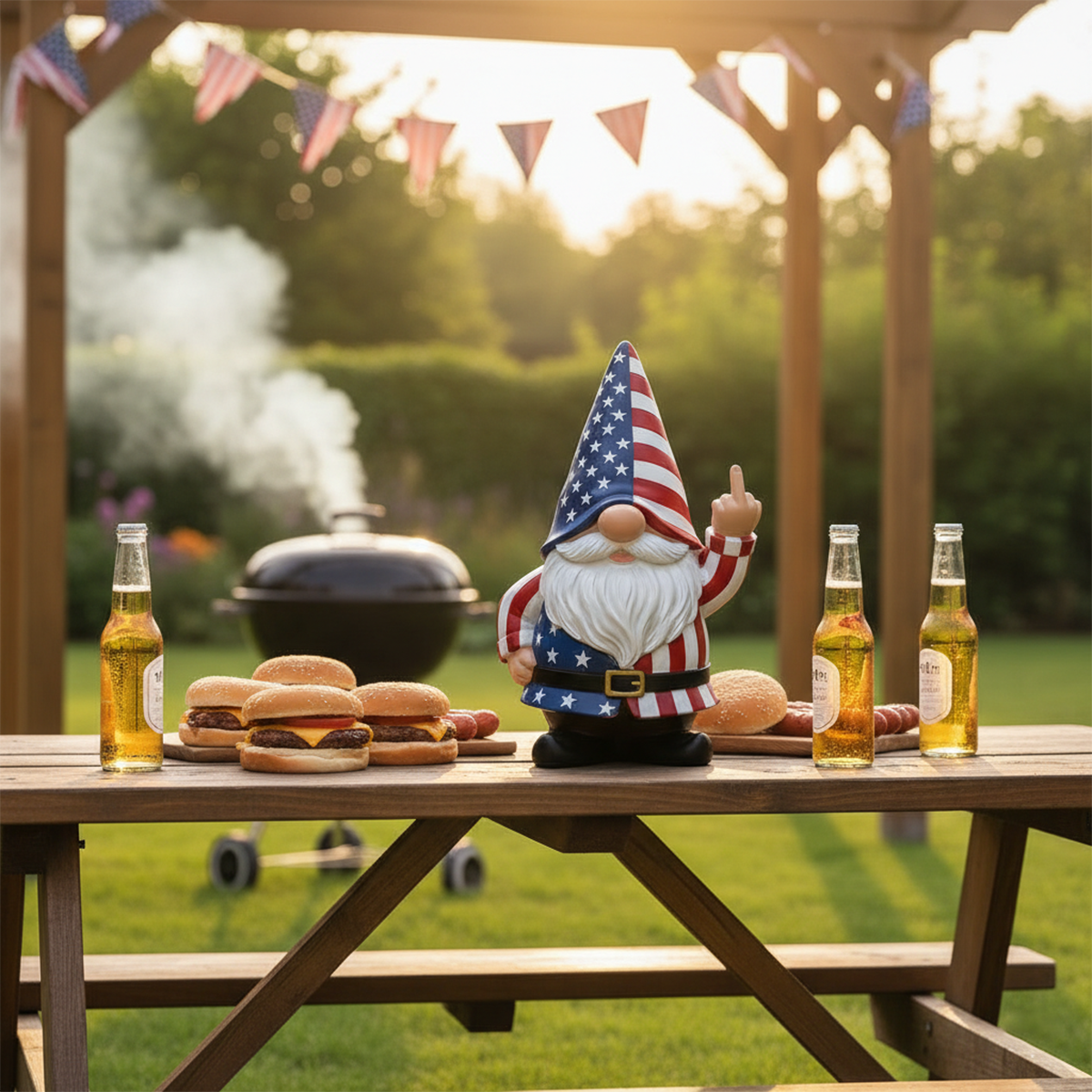 The Grumpy Guardian: Rude Middle Finger Gnome