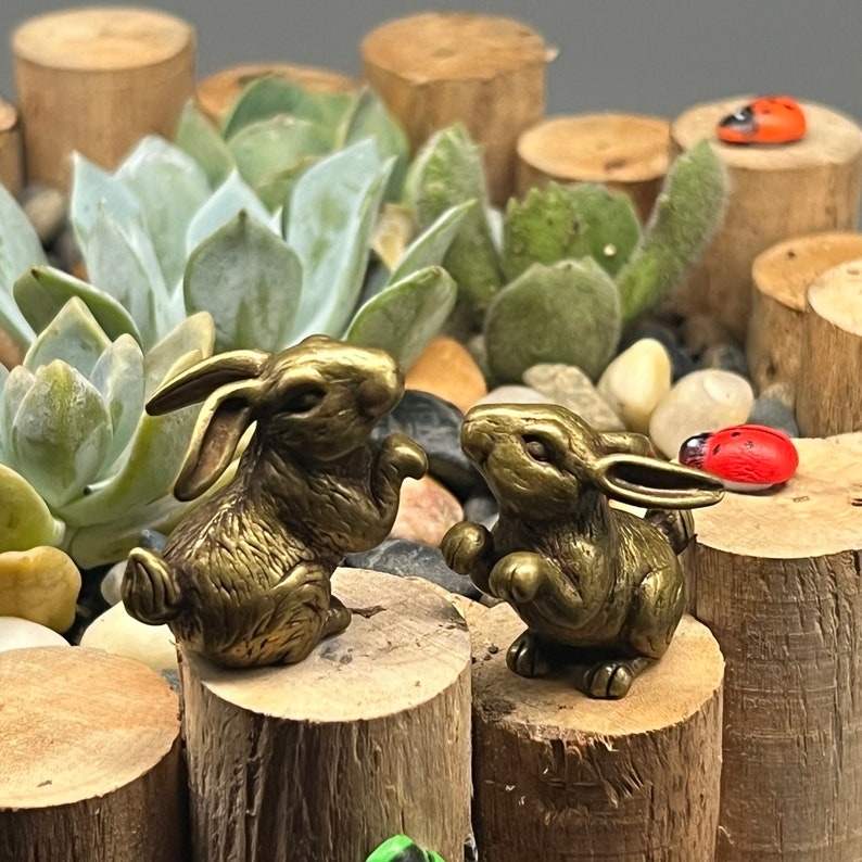 🐰Kissing Brass Rabbit Statue
