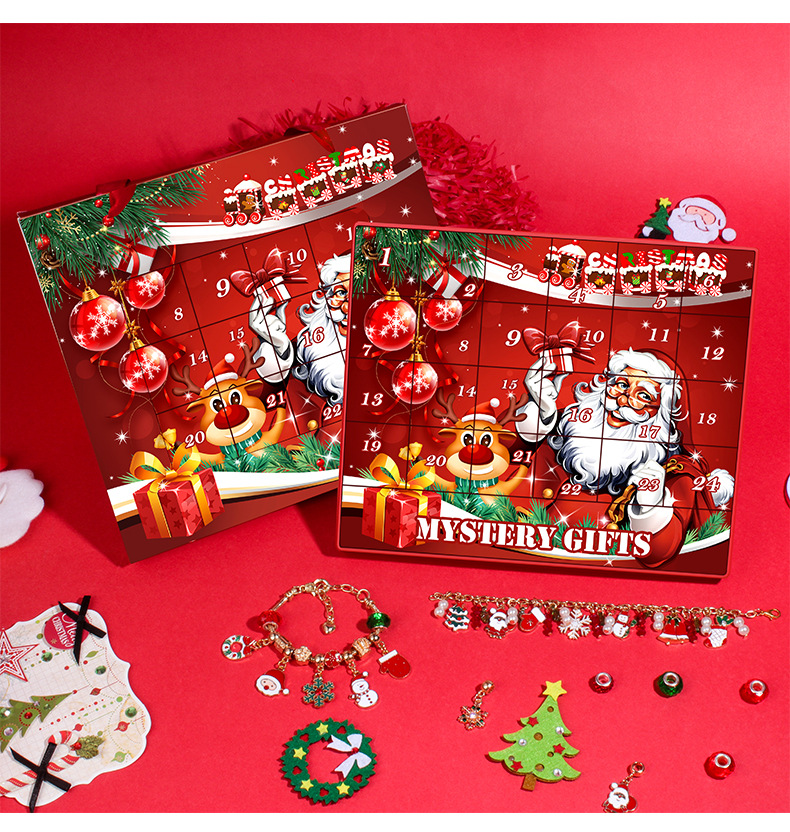 Hot Sale 75% OFF---24 Pcs DIY Christmas Advent Calendar Bracelets Set