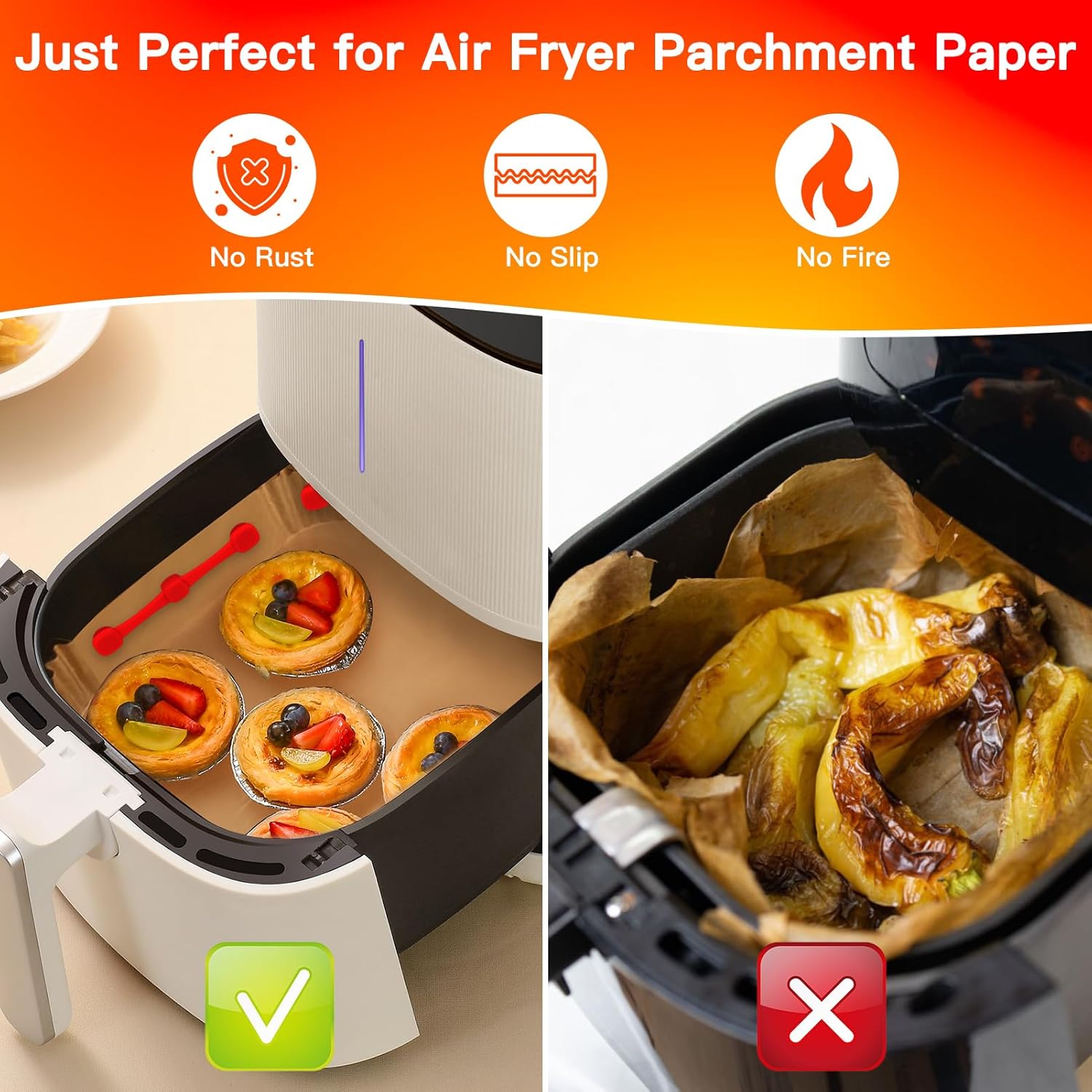 Air Fryer Magnets - Anti-Burn Parchment Paper Silicone Buckles