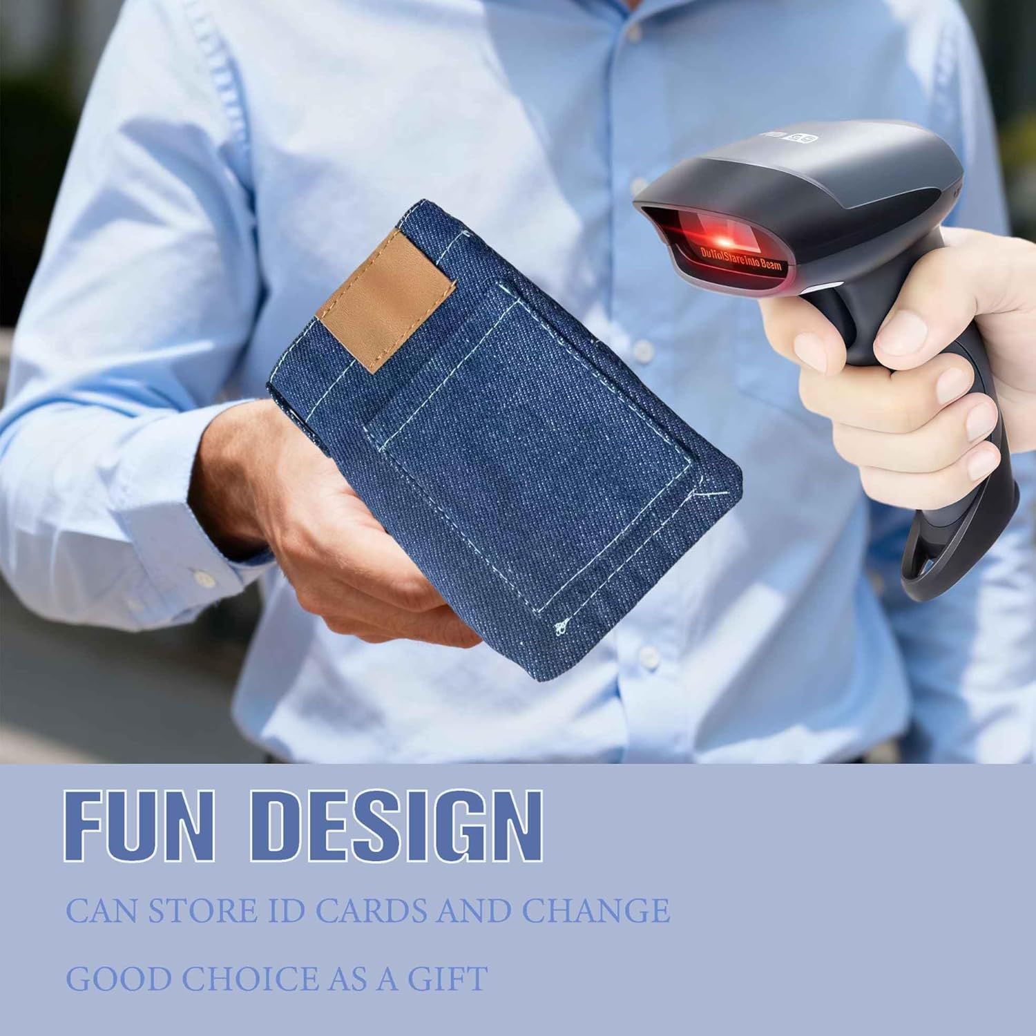 Funny Denim Bifold Wallet | Slim Thin Novelty Travel Wallet (Gift)