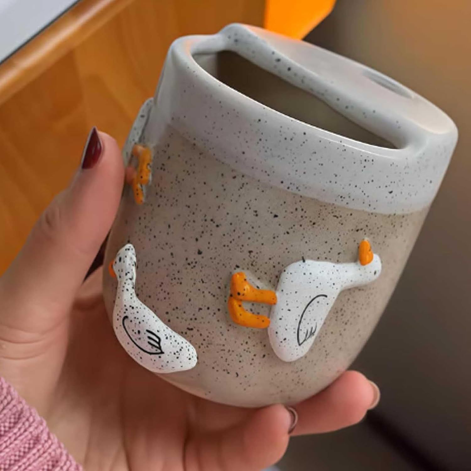 Handmade Cute Duck Ceramic Mug – Adorable Animal Coffee Cup for Daily Use
