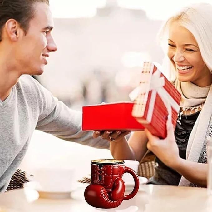 3D Red Boxing Glove Coffee Mug | Sports Resin Cup for Gym Office Dishwasher Safe