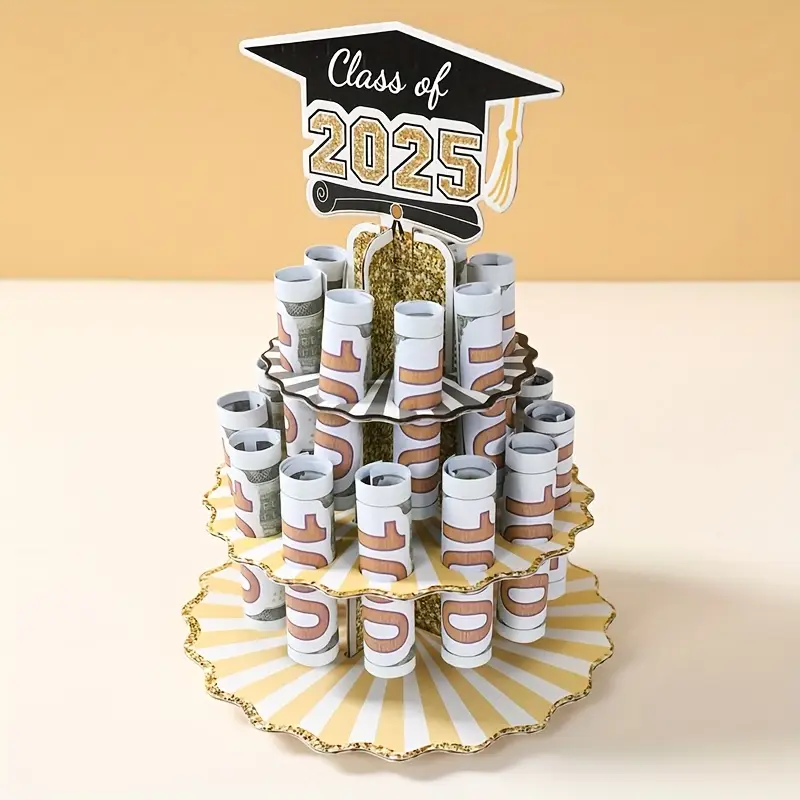🎓💵 Class of 2025 Graduation Money Holder – Tiered Money Cake Stand | DIY Cash Gift Display | Graduation Party Centerpiece