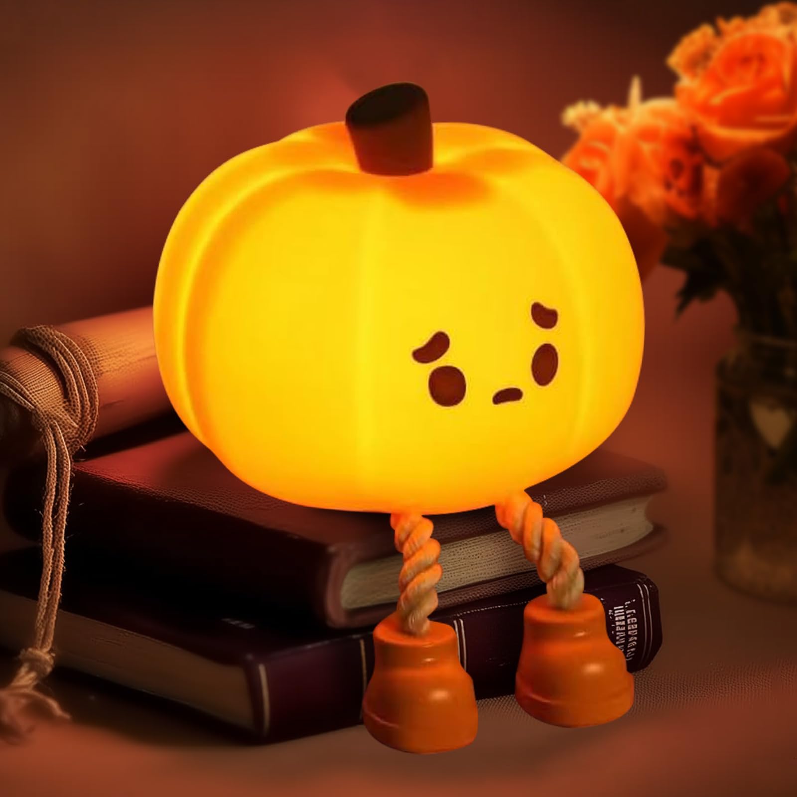 💡Cute Pumpkin Night Light Silicone LED Lamp
