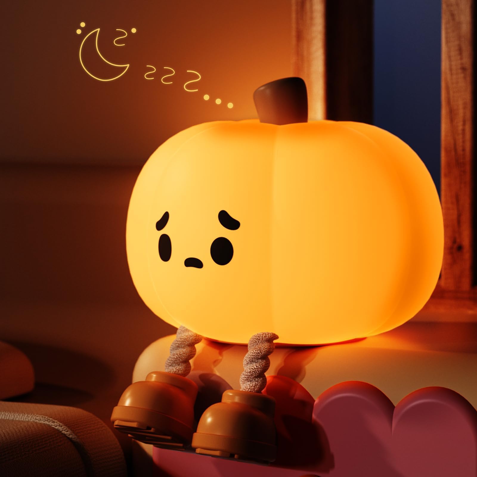 💡Cute Pumpkin Night Light Silicone LED Lamp