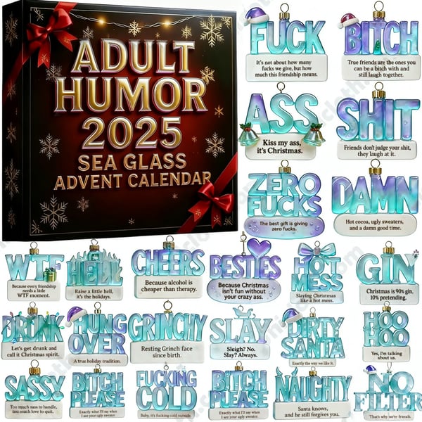🌊🎄Sea Glass Accents 2025 Adult Humor Advent Calendar💥LIMITED 2025 EDITION
