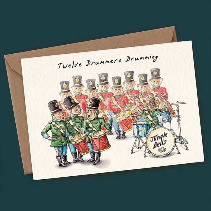 12 pcs Quirky Funny Christmas Cards & Envelopes Set