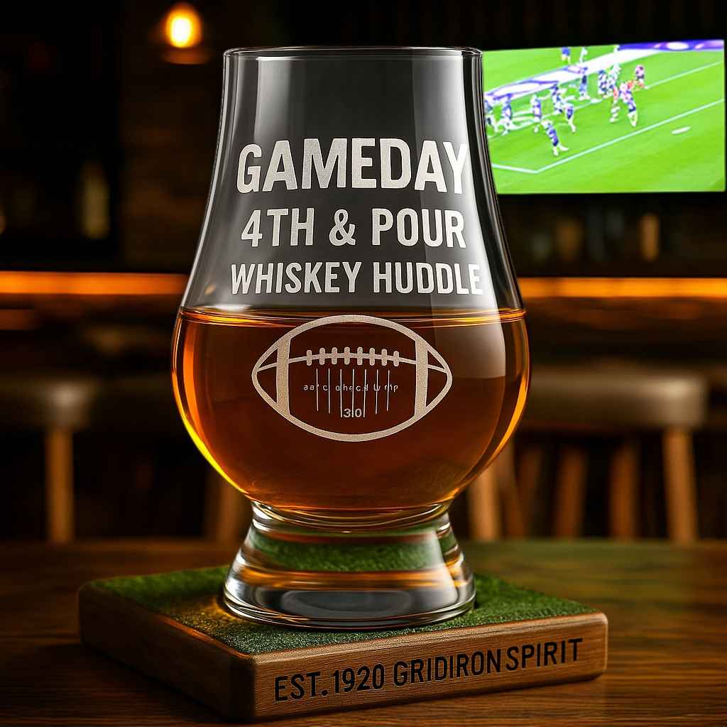 🥃🏈 Gameday Whiskey Huddle Glass Set: Elevate Your Viewing Experience!