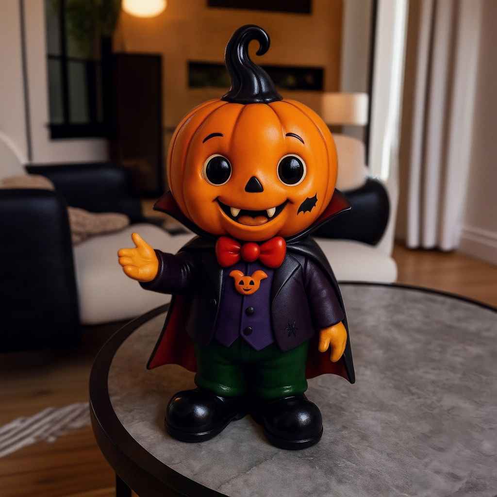 🎃🧛‍♂️ Pumpkin Vampire Kid Figurine