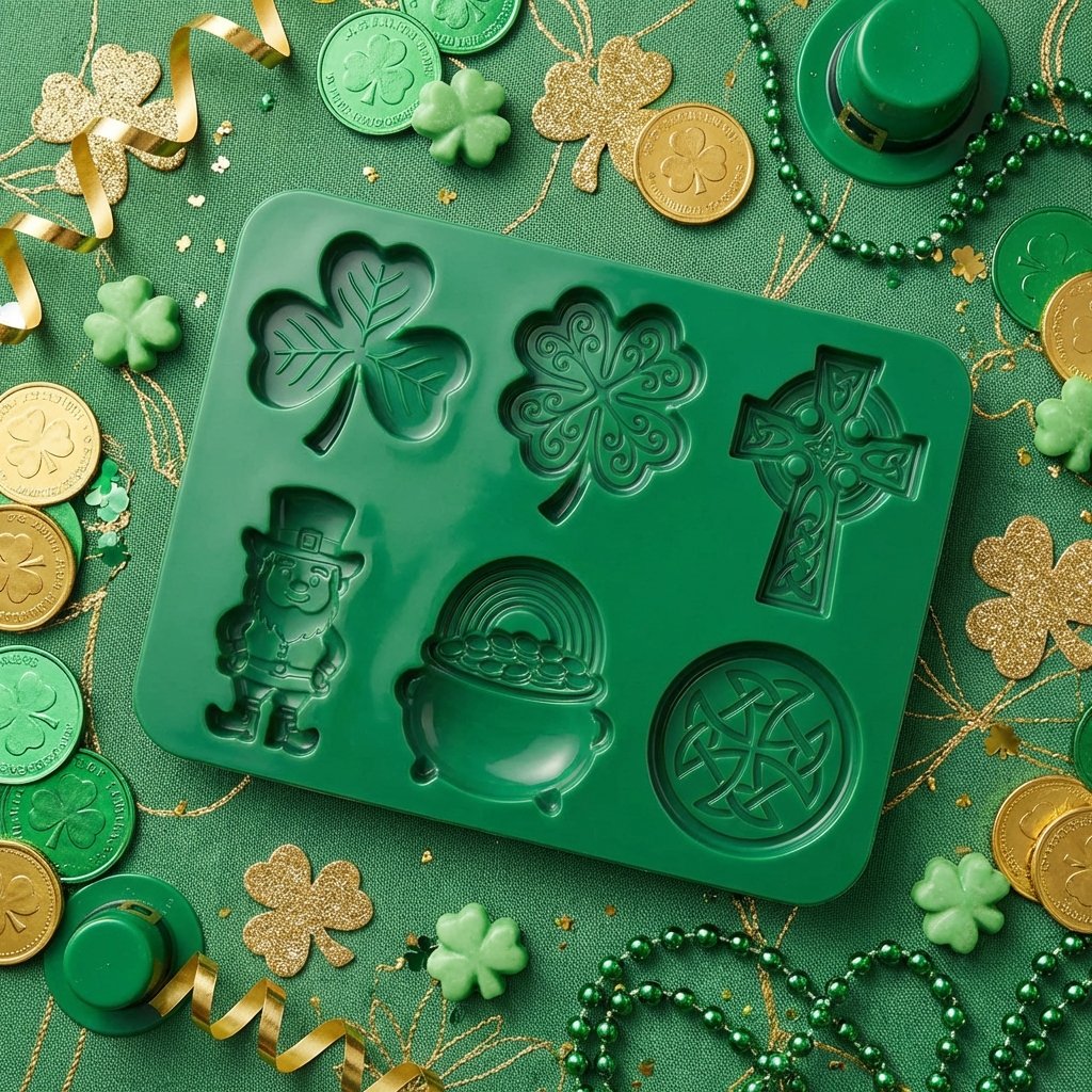 🍀 St. Patrick’s Day Silicone Mold – 6-Cavity