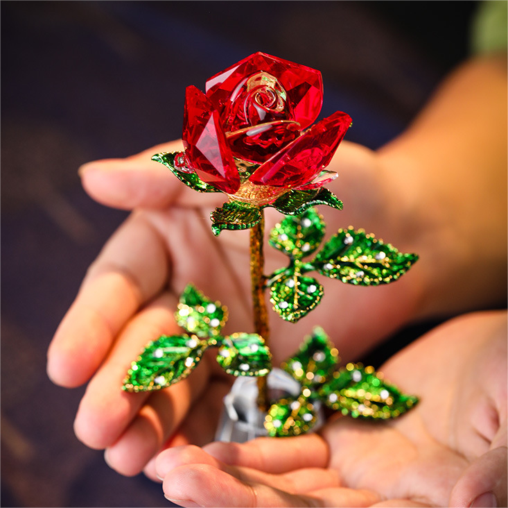 🌹Eternal Romantic Love K9 Crystal Rose