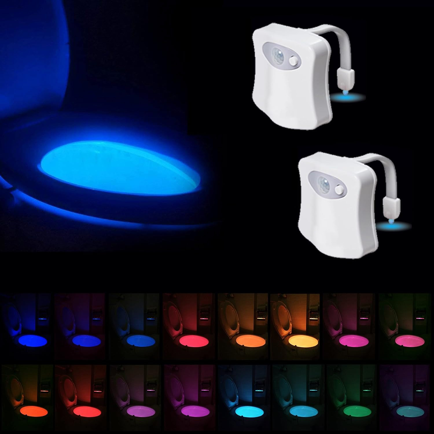 🚽✨Motion Activated 16 Colors Changing Toilet Nightlight