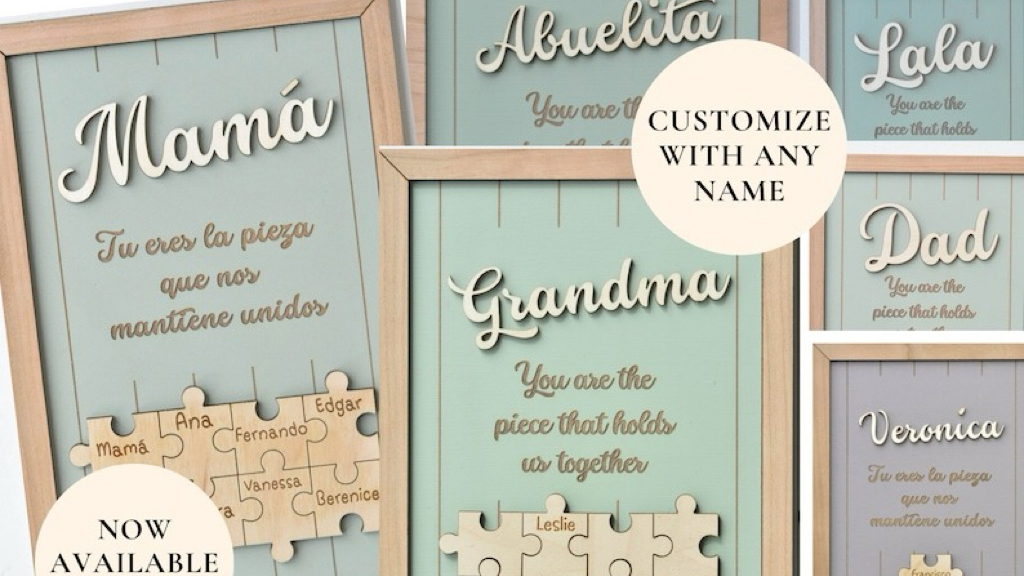 🎁Gift for Mother's day🎁Custom Carved Wood Puzzle Frame