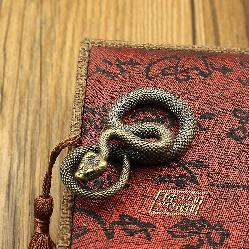 🐍Antique And Old Brass Coil Snake Pendant🐍