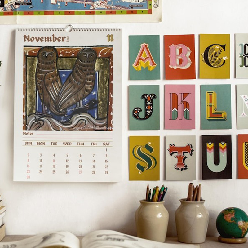 🦉Vintage Owl Drawing Calendar📆