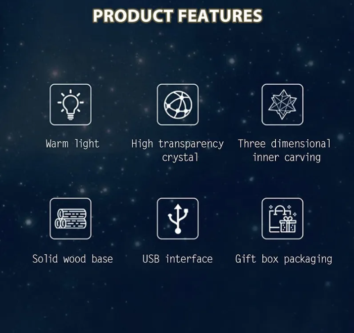 Galaxy Crystal Lamp