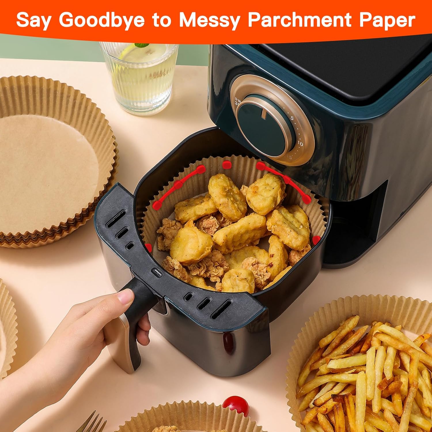 Air Fryer Magnets - Anti-Burn Parchment Paper Silicone Buckles