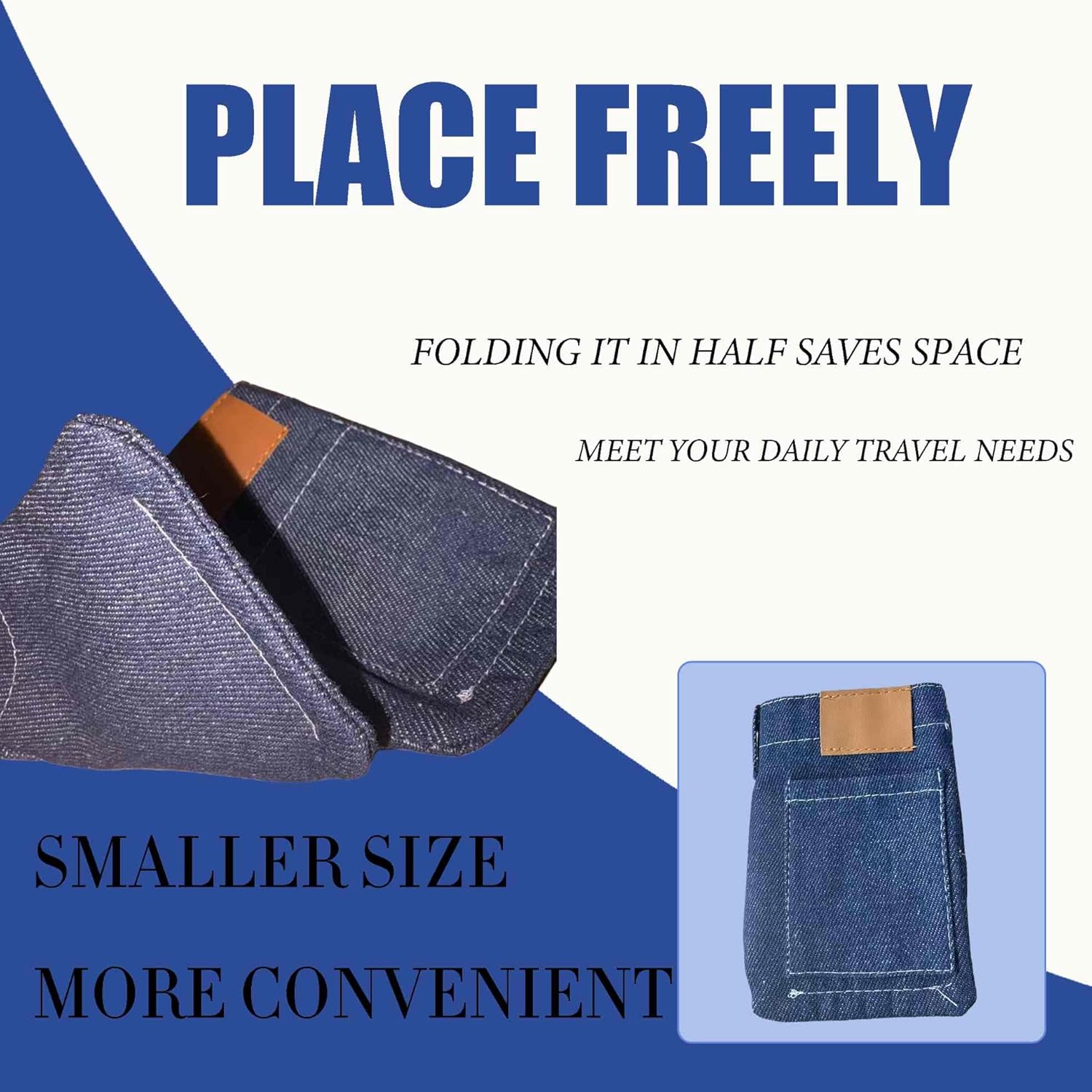 Funny Denim Bifold Wallet | Slim Thin Novelty Travel Wallet (Gift)