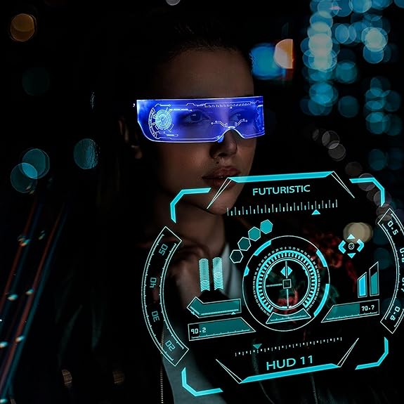 🔥👓LED Rechargeable Futuristic Glasses