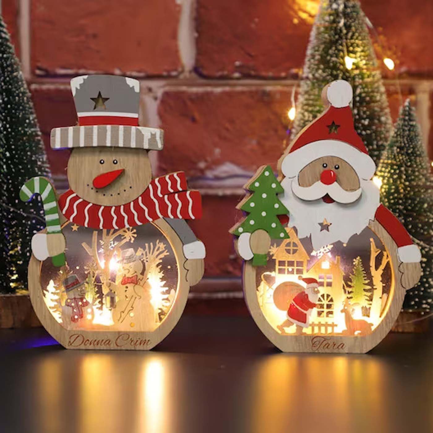 🔥Christmas hot sale--🎅⛄Santa Claus and snowman illuminated ornaments