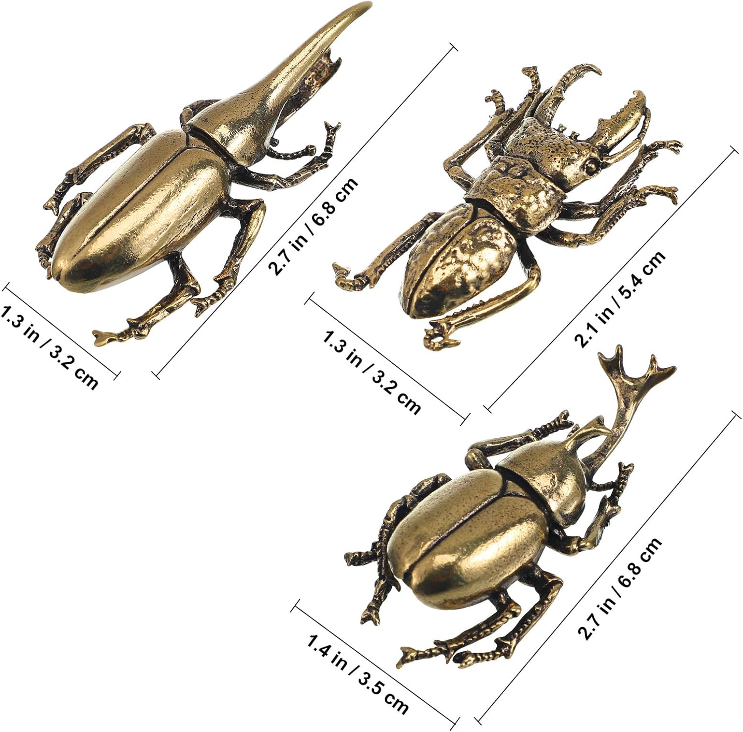 🪲Vintage Brass Statues Miniature Beetle Statue